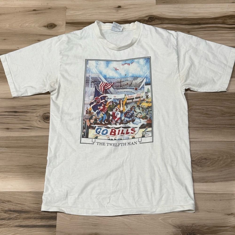 Vintage 90s Buffalo Bills Tom Irish Twelfth Man Shirt NFL Football Men’s Large